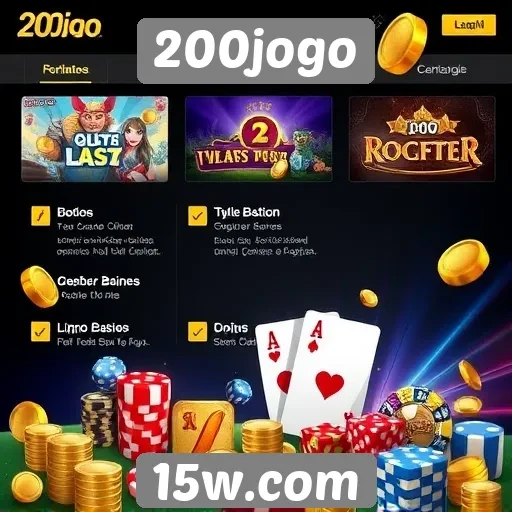 Principais funcionalidades do site 200jogo
